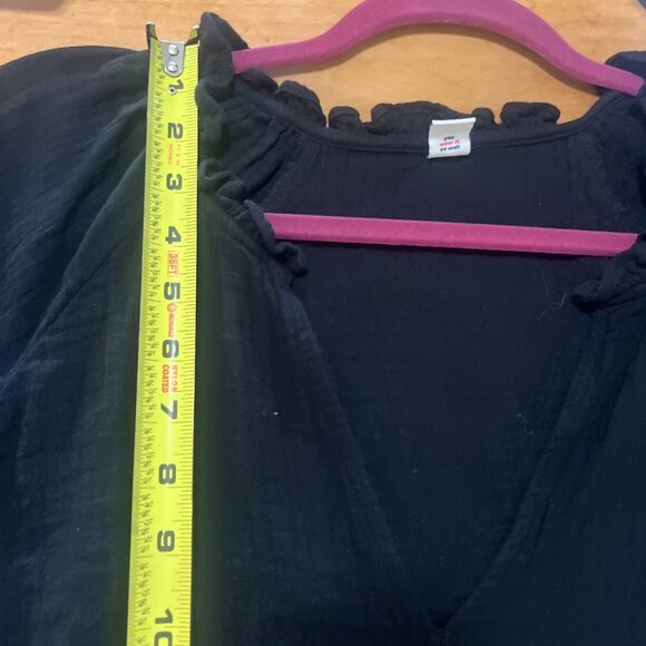 Old Navy Sz Xl Black Pockets Flutter Sleeve Crinkle Gauze Mini Swing Dress - Picture 9 of 12